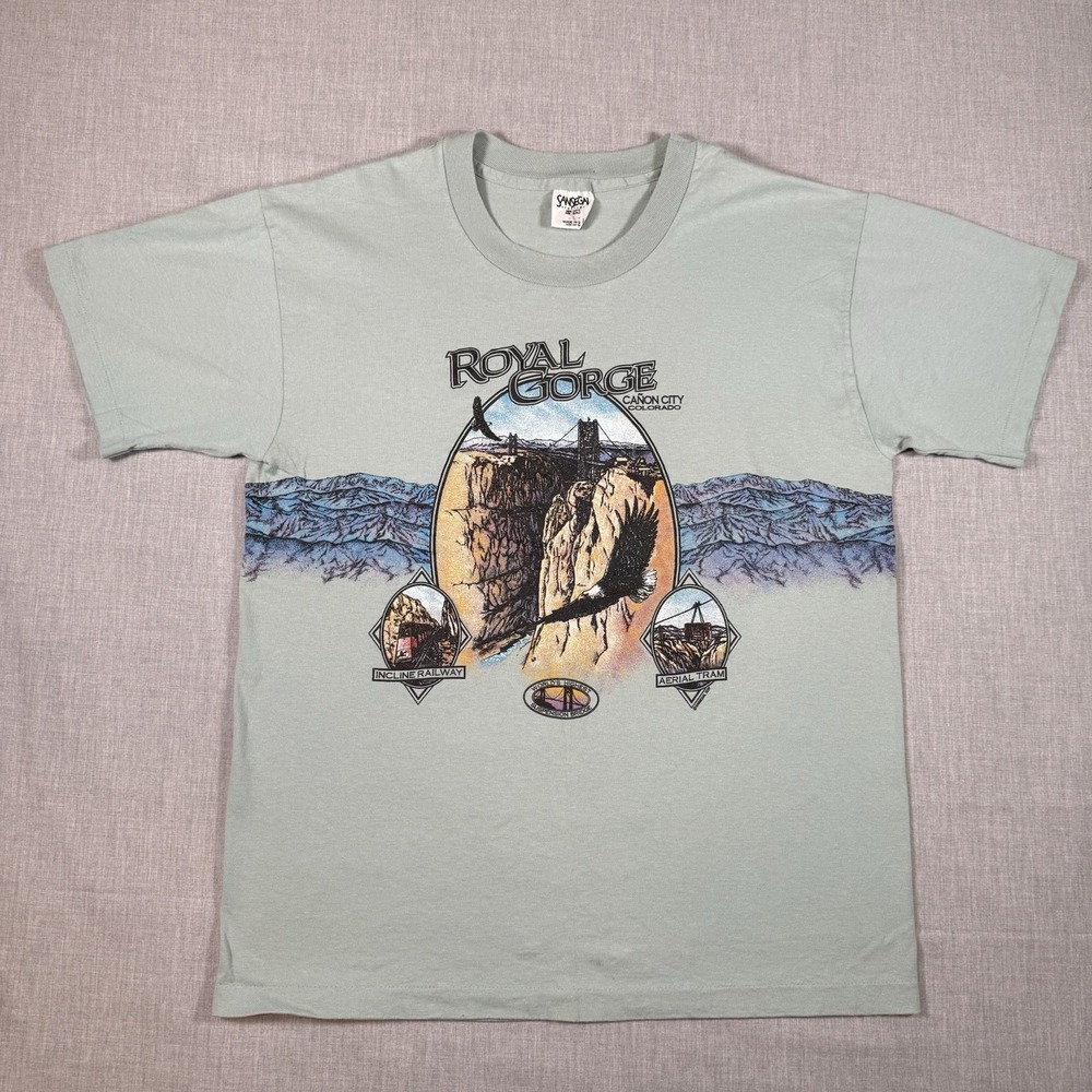 Vintage 90s San Segal Royal Gorge Canon City Colorado Nature T-Shirt Large USA
